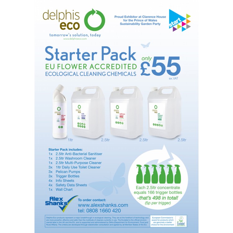 Delphis Eco Starter Pack of Ecological Cleaning Chemicals