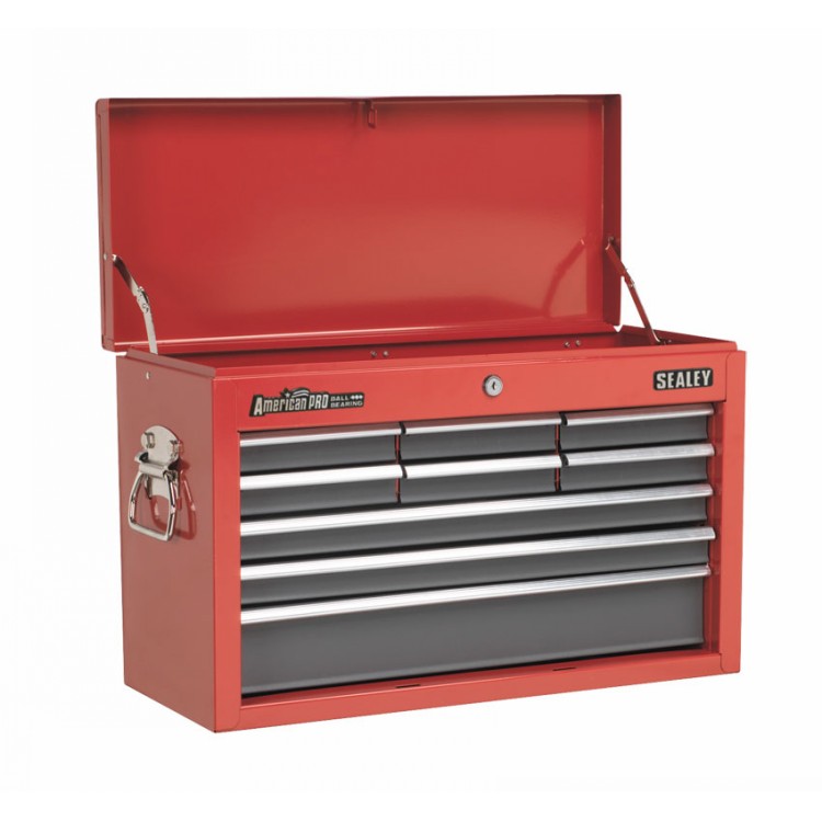Sealey Topchest 9 Drawer with Ball Bearing Runners - Red/Grey