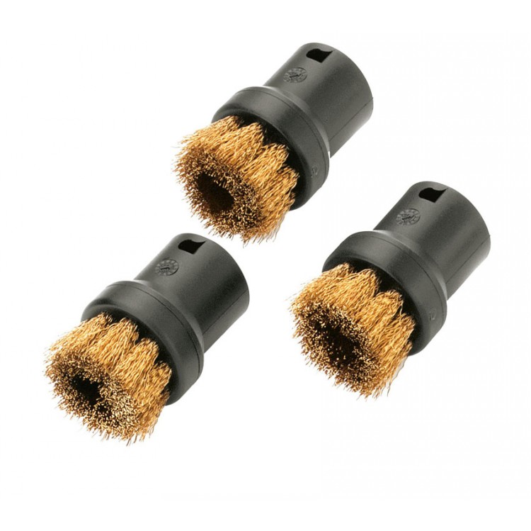 Karcher Round brush set with brass bristles for steam cleaners