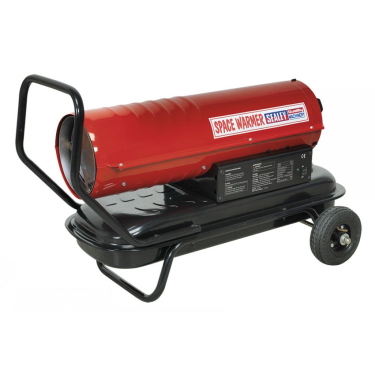 Sealey AB70E Space Heater for Paraffin, Kerosene &amp; Diesel 70,000Btu/hr with Wheels