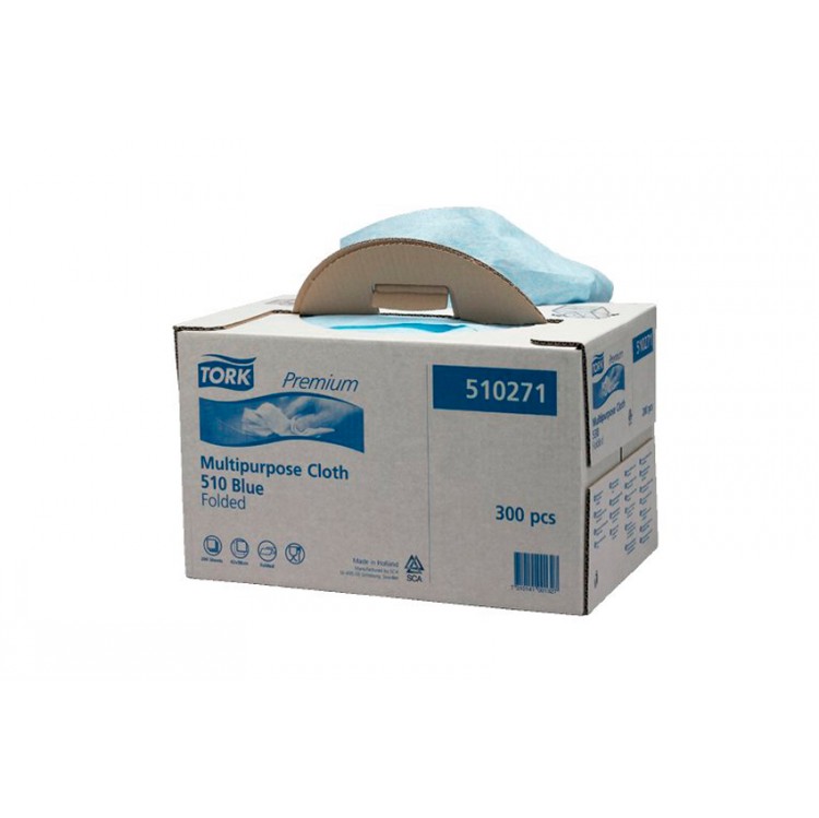 Tork Premium Multipurpose Cloth 510 Blue Folded