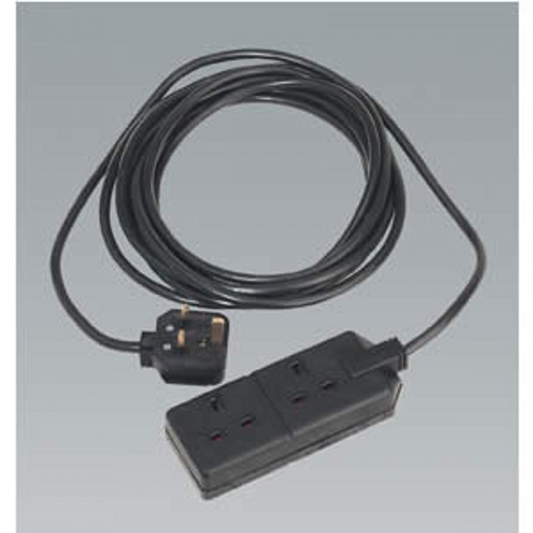 Extension Cable: Double Socket 4mt Lead