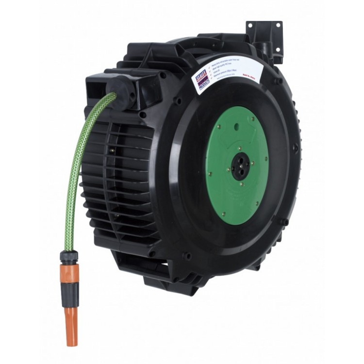 Sealey 18 mtr Retractable Water Hose Reel 12 mm ID PVC Hose